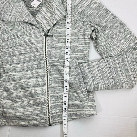 GAP Gray Striped Terry Moto Jacket NWT Sz L - Picture 4 of 9